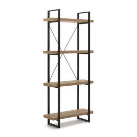 Habitat Loft Living Tall Steel Bookcase - Oak