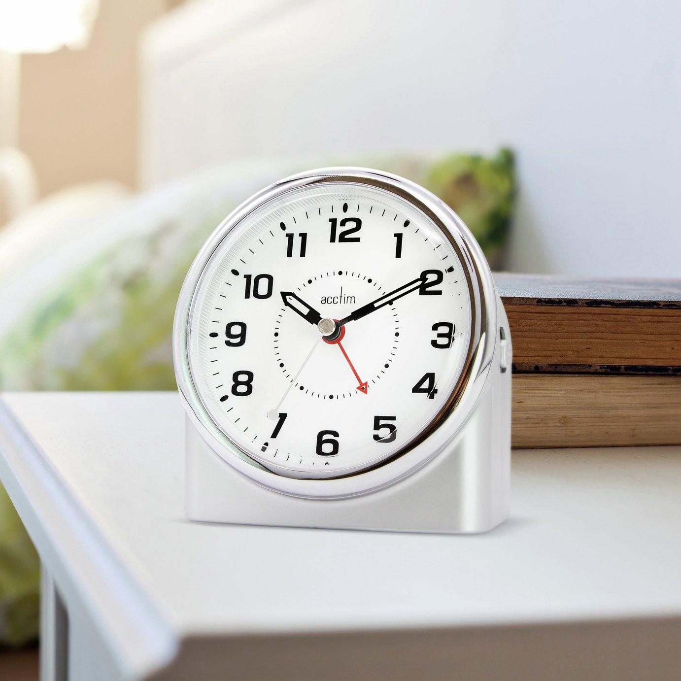 Acctim Centrale Analogue Alarm Clock - Silver