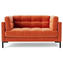 Swoon Landau Velvet Cuddle Chair - Burnt Orange