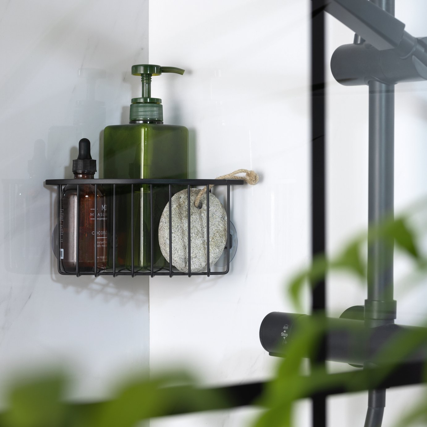 Argos Home Corner Shower Storage Basket - Black