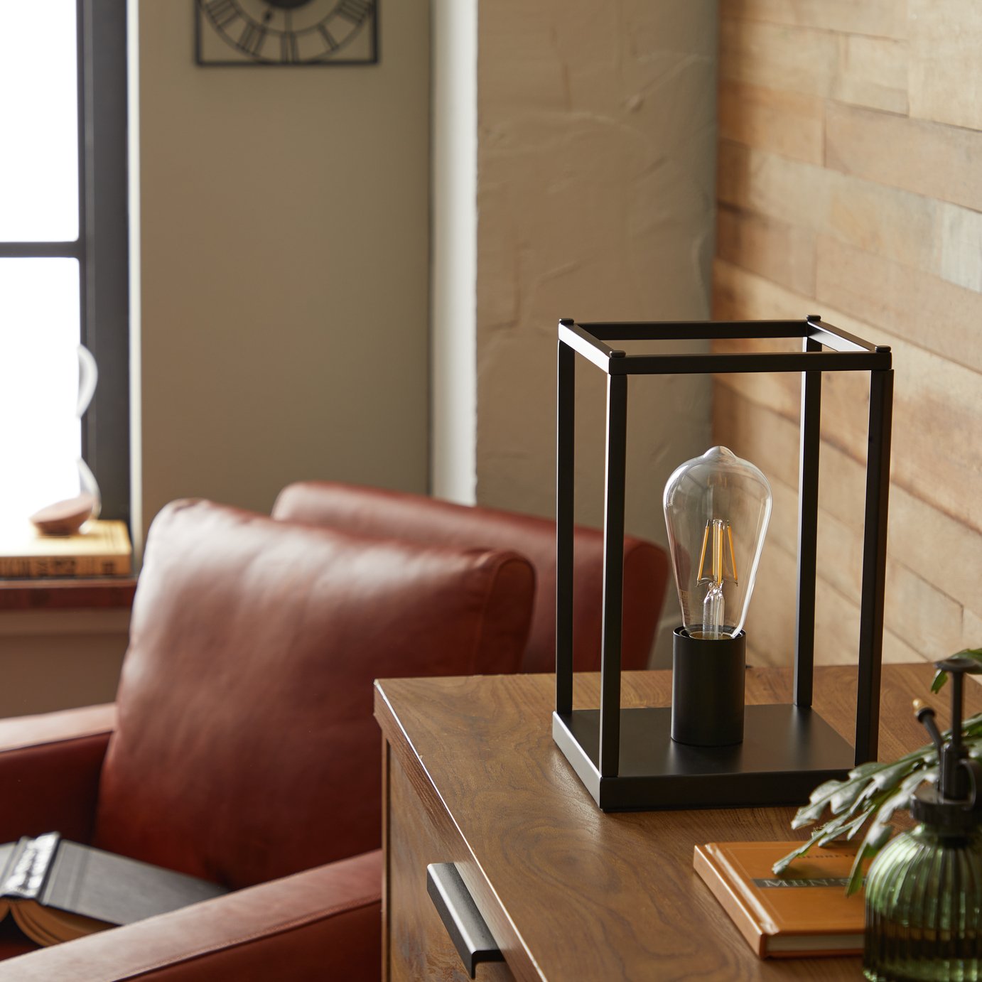 Argos Home Carriage Metal LED Table Lamp - Matt Black