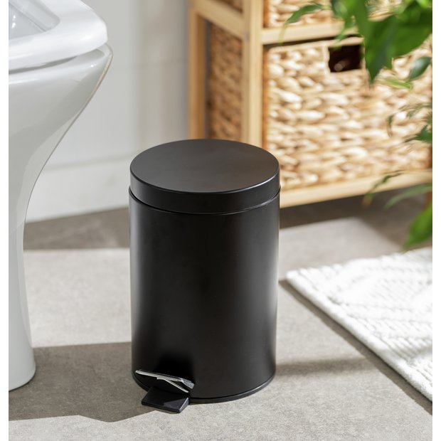 Buy Argos Home 3 Litre Bathroom Pedal Bin - Black | Bathroom bins