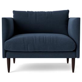 Buy Swoon Luna Fabric Armchair Indigo Blue Armchairs Habitat
