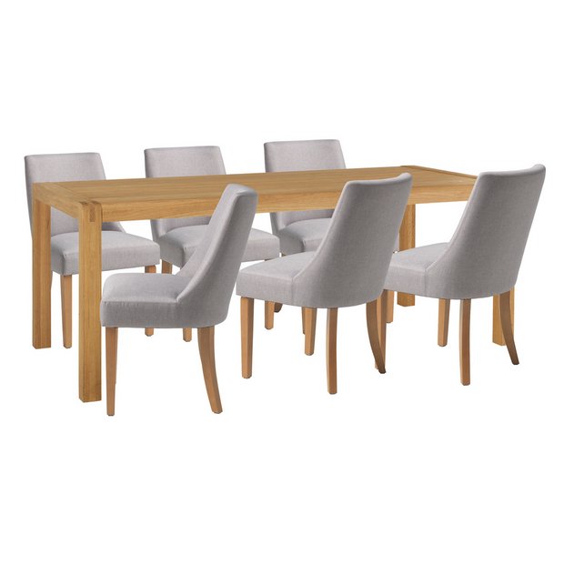 Light oak dining best sale table and 6 chairs