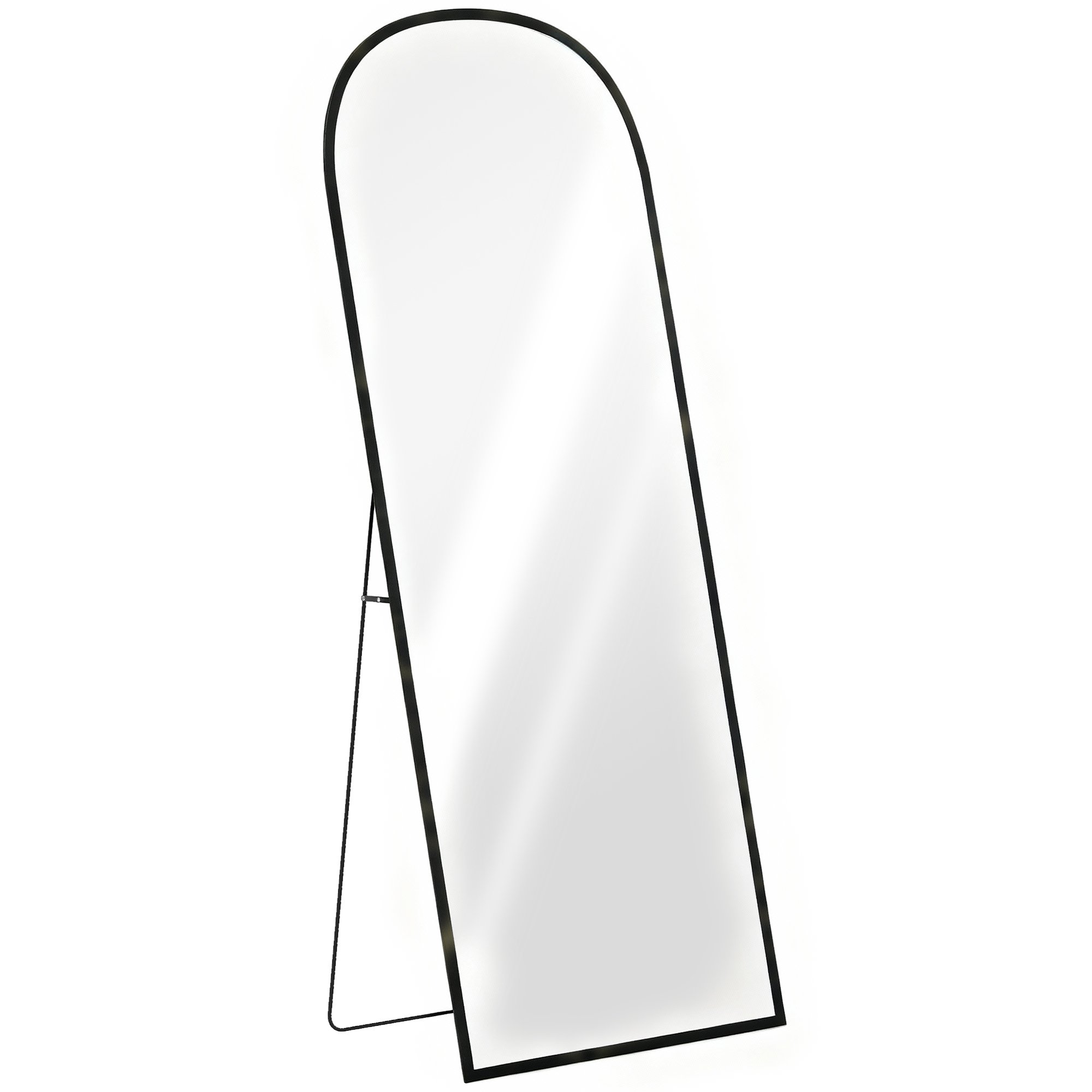 HOMCOM Freestanding Aluminium Alloy Framed Full Length Mirror - Black