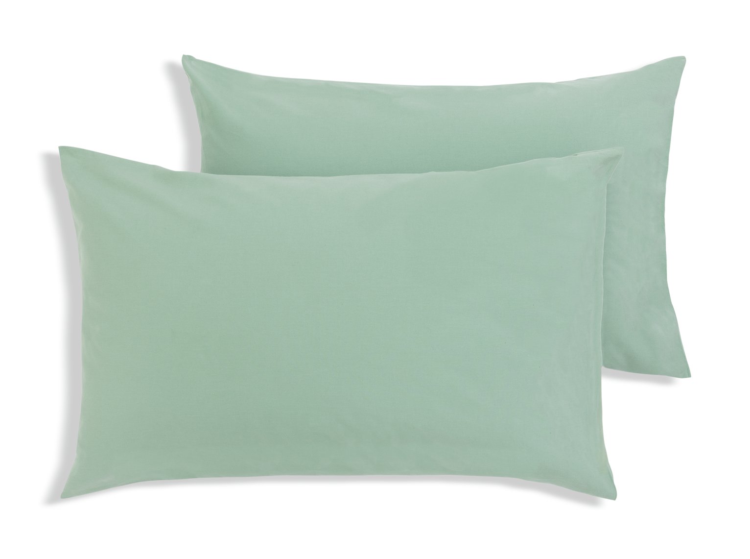 Habitat Washed Cotton Standard Pillowcase Pair - Pistachio