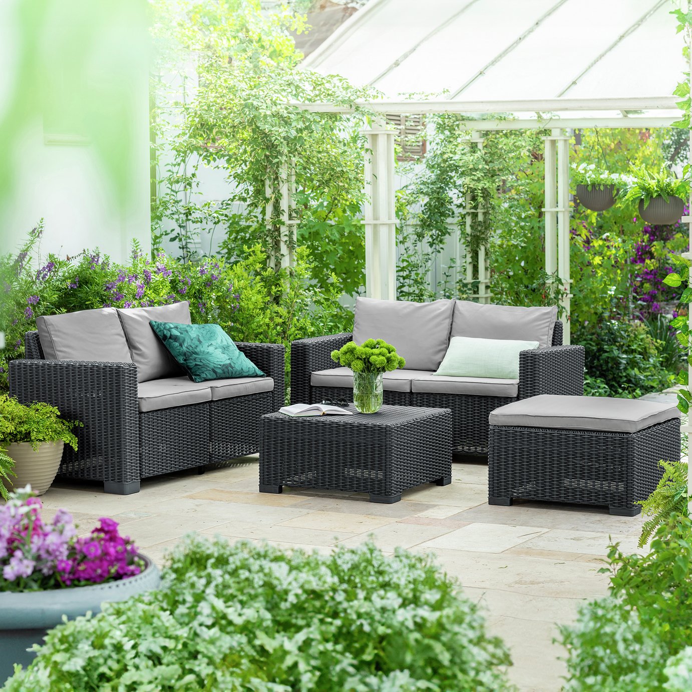 Keter California 5 Seater Garden Sofa Set - Grey