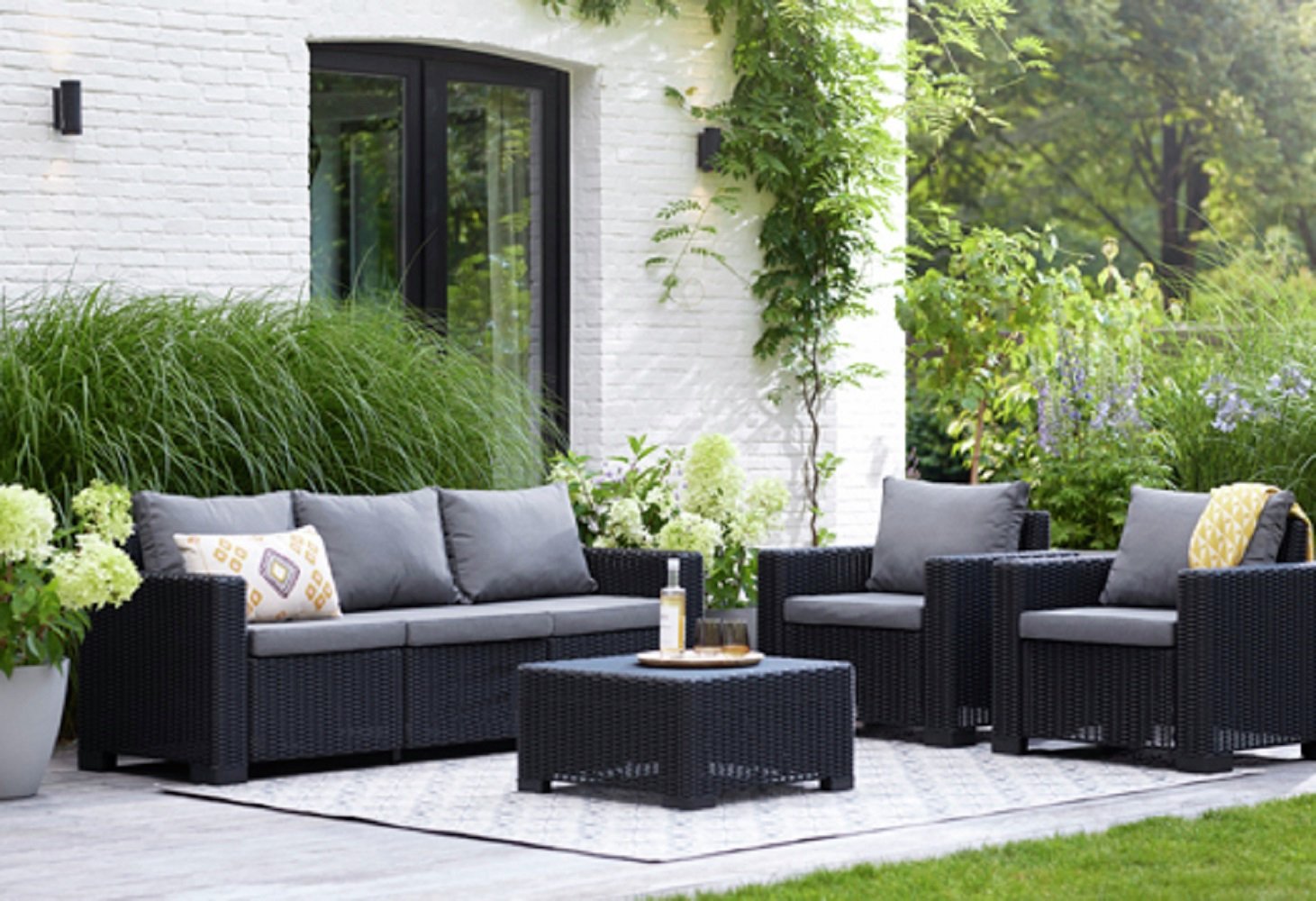 Keter California 5 Seater Sofa and Chair Set - Grey