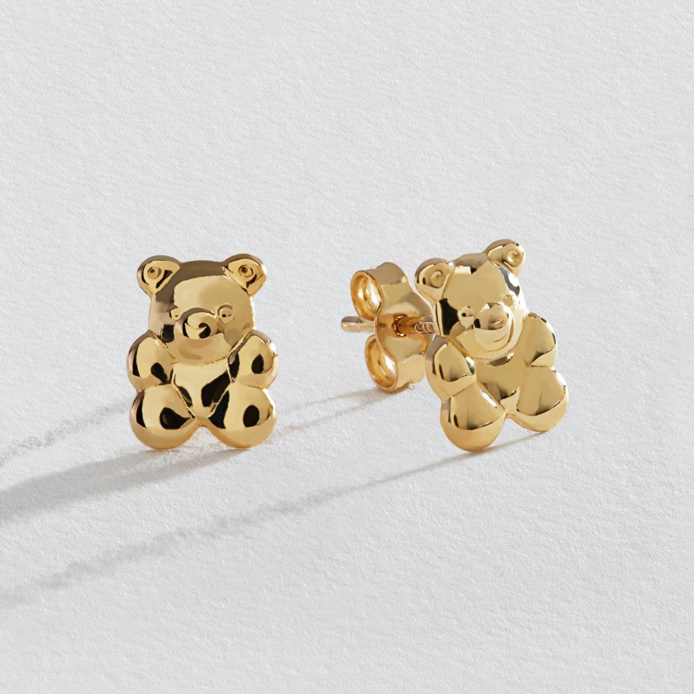 Revere 9ct Yellow Gold Teddy Stud Earrings