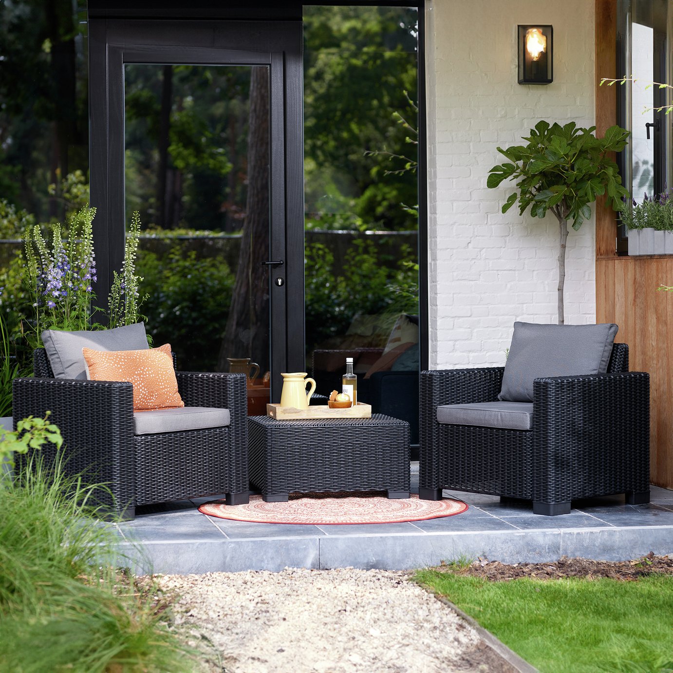 Keter California 2 Seater Garden Bistro Set - Grey