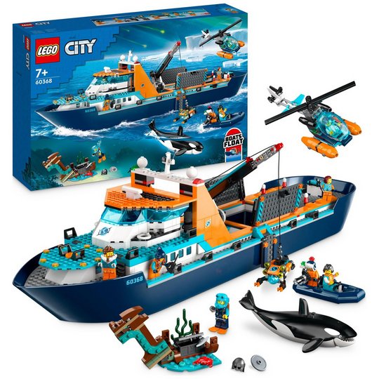 LEGO City Arctic Explorer Ship, Big Floating Boat Toy 60368