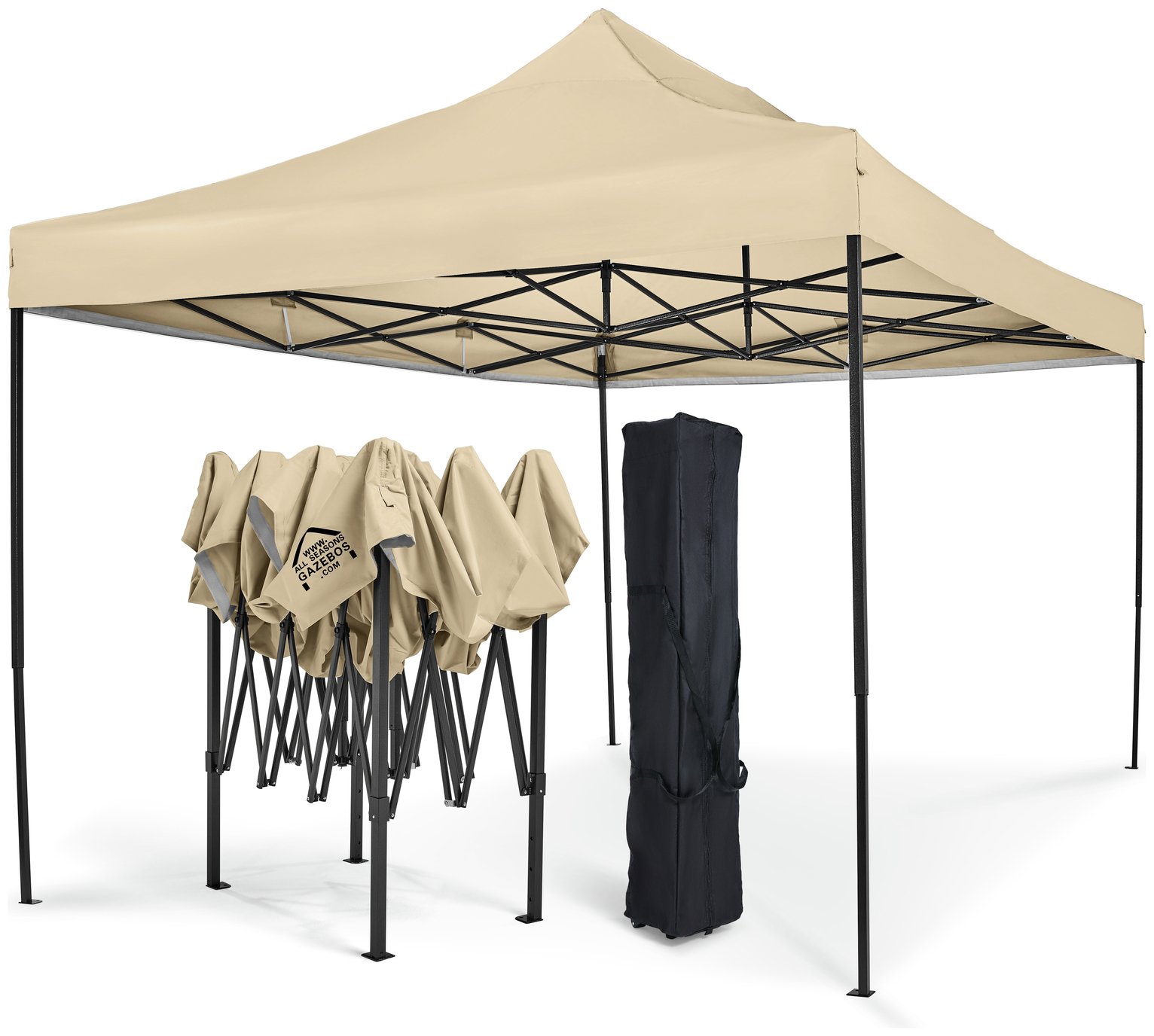 All Seasons 3m x 4.5m Pop Up Garden Gazebo - Beige