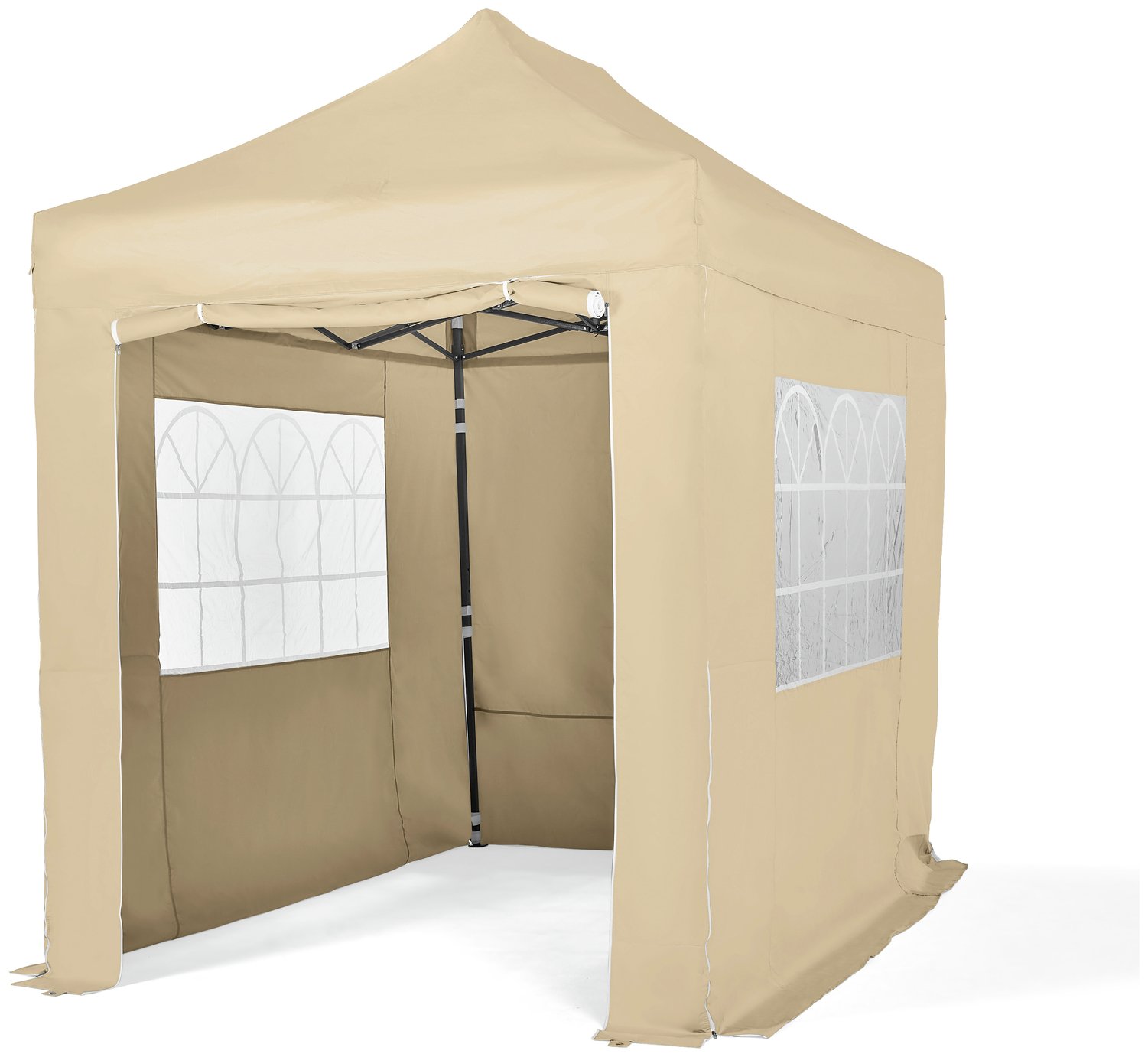 All Seasons 3m x 2m Pop Up Garden Gazebo & Side Panels-Beige