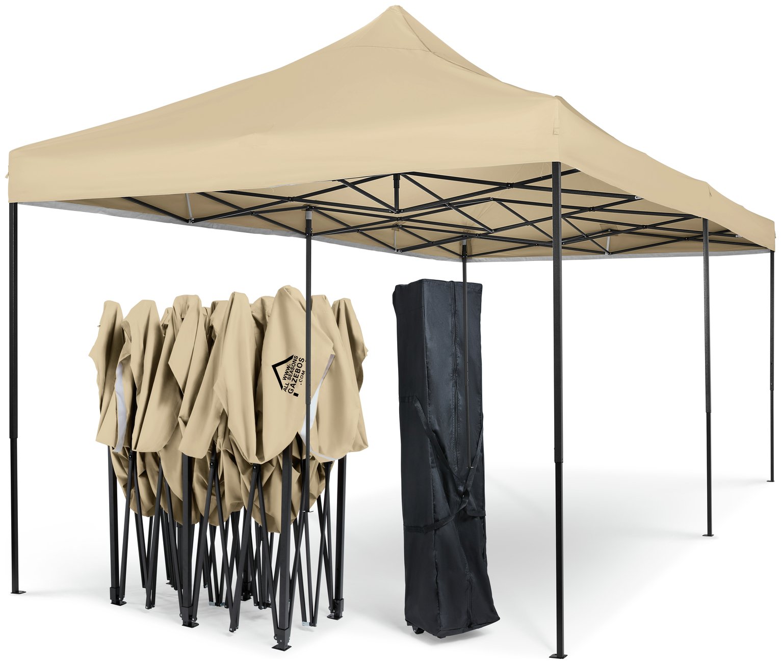 All Seasons 3m x 6m Pop Up Garden Gazebo - Beige