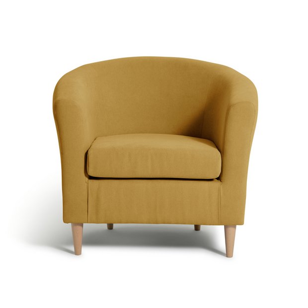 Buy Habitat Fabric Tub Chair Mustard Armchairs and chairs Argos