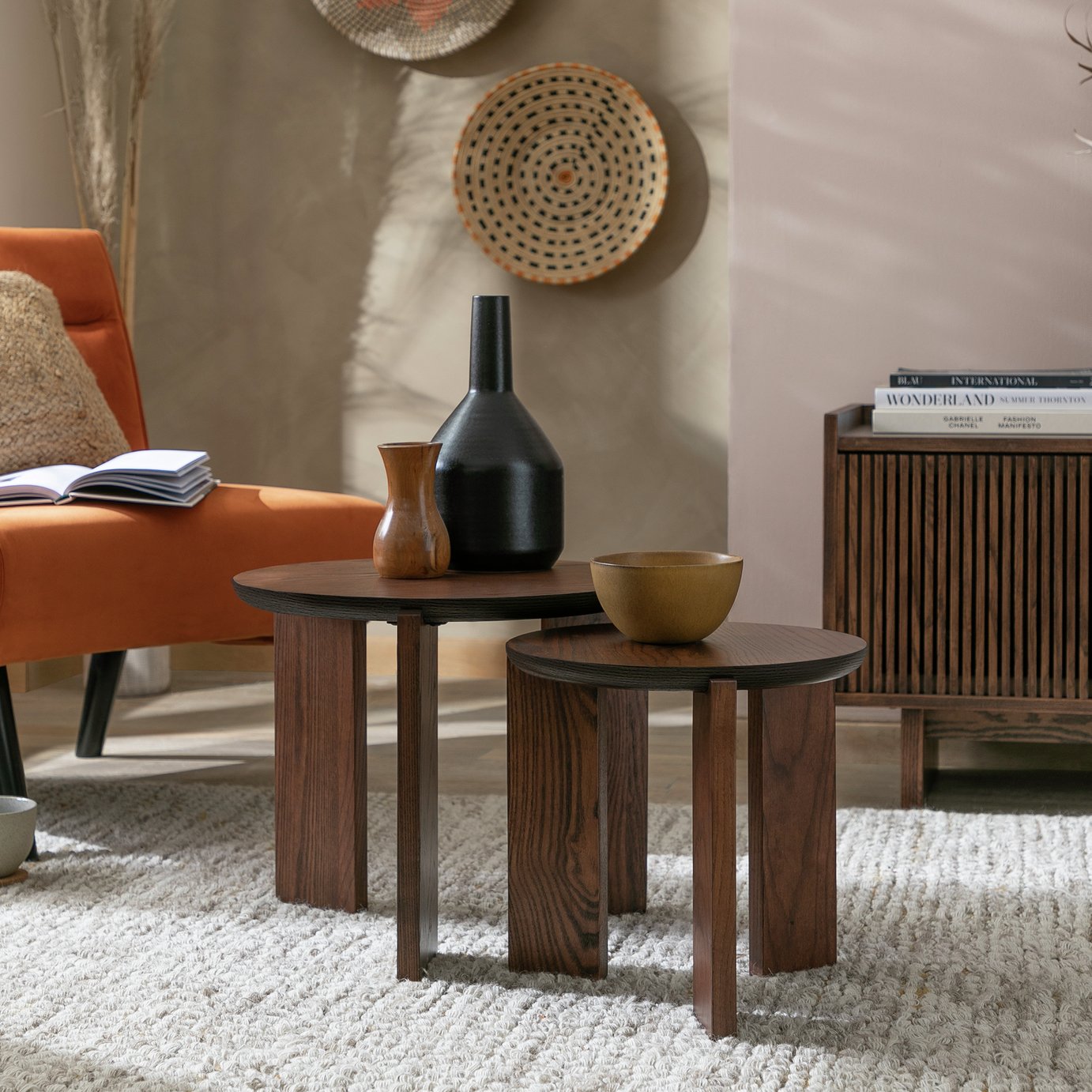 Habitat Xylo Solid Wood Nest of 2 Tables 