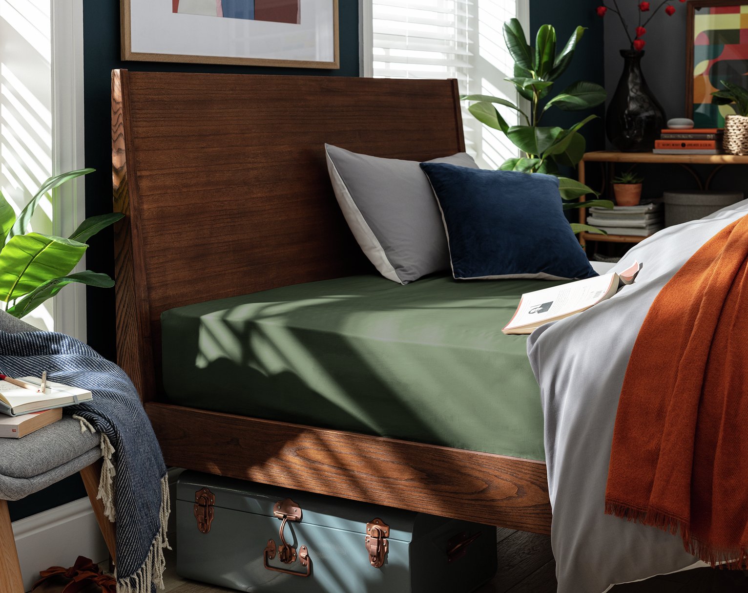 Habitat Cotton Rich Plain Fitted Sheet