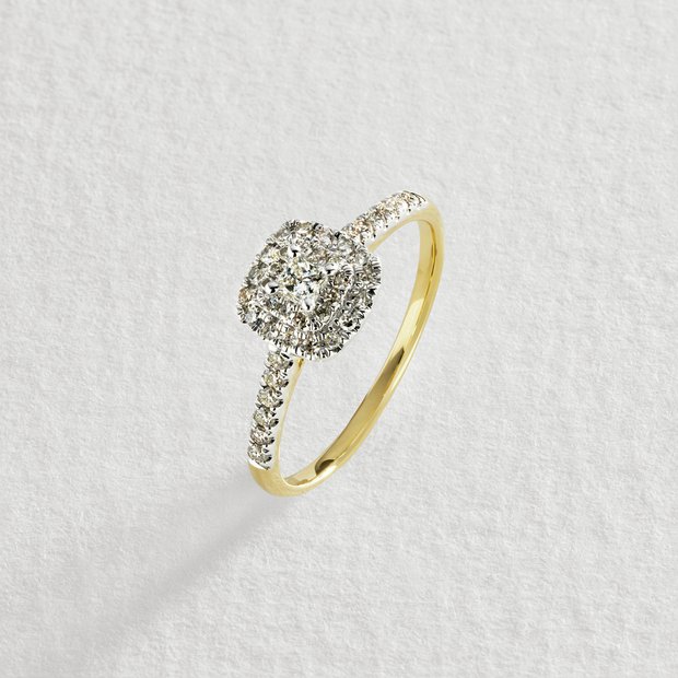 Buy Revere 9ct Yellow Gold 0.35ct Diamond Engagement Ring S Womens rings Argos