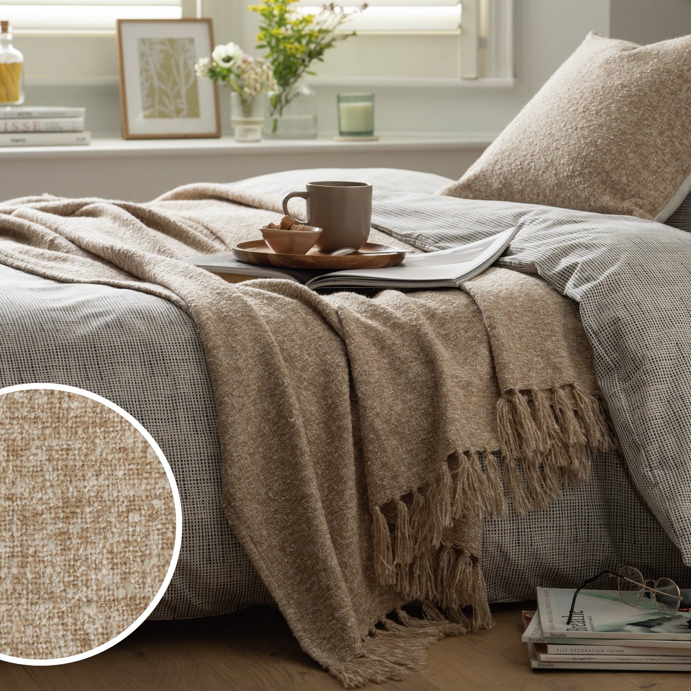 Habitat Boucle Throw - Natural -125x150cm