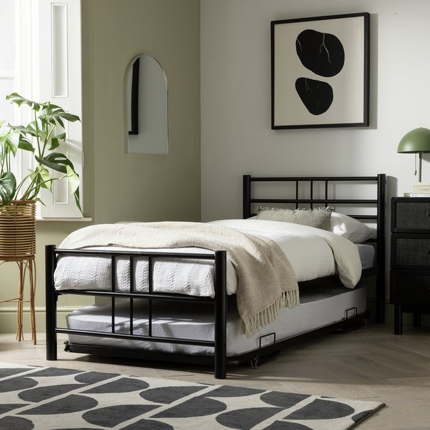 Buy Argos Home Atlas Metal Guest Bed With 2 Mattresses Black