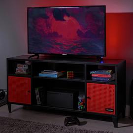 X Rocker Mesh-Tek 2 Door TV Storage Unit - Red and Black