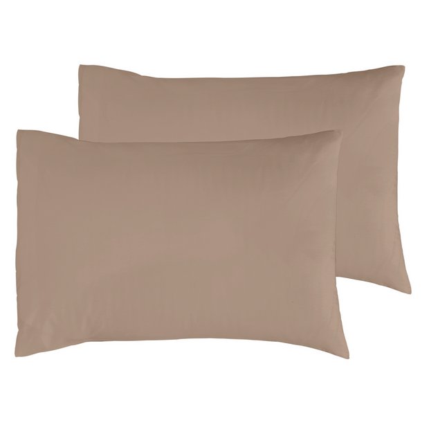 Buy Habitat Cotton Rich 180 TC Standard Pillowcase Pair Taupe Pillowcases Argos