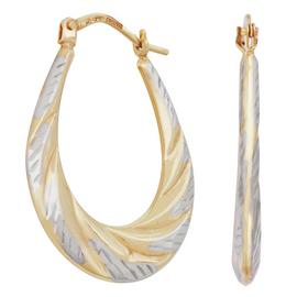 Revere 9ct Gold Diamond Cut Creole Hoop Earrings