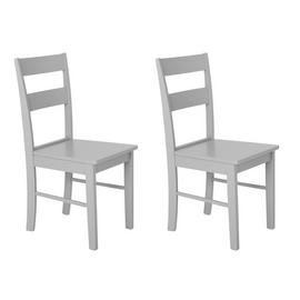 Habitat Chicago Pair of Solid Wood Dining Chair- Grey