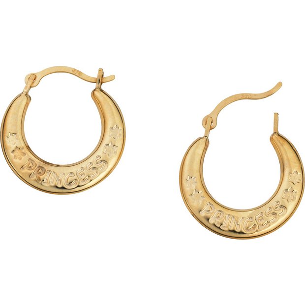 Buy 9ct Gold Princess Creole Earrings at Argos.co.uk - Your Online Shop ...