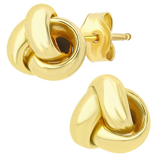 Buy Revere 9ct Yellow Gold Triple Knot Stud Earrings Womens Earrings Argos