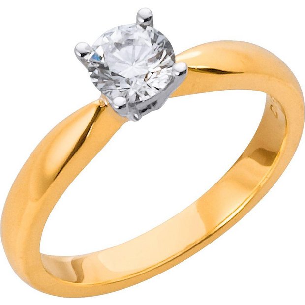 Buy Everlasting Love 18ct Gold 0.50ct Diamond Solitaire Ring - O at ...