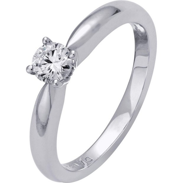 Buy Everlasting Love 9ct White Gold Solitaire Diamond Ring - O at Argos ...