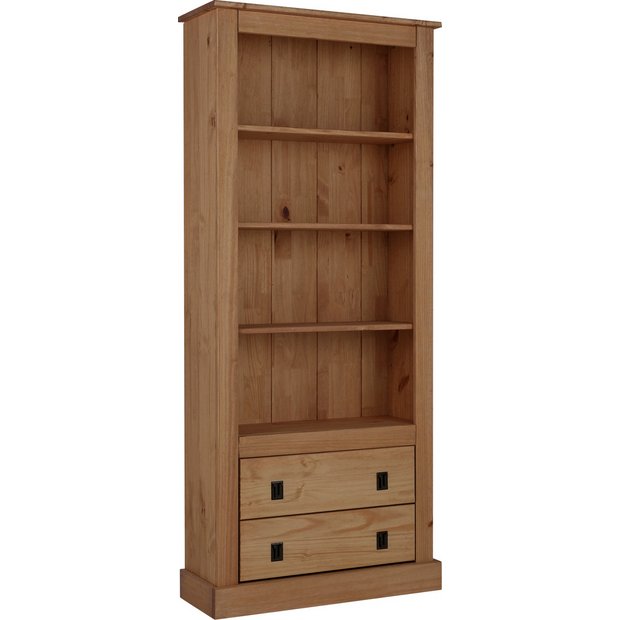 Buy Argos Home 3 Shelves 2 Drawer Tall Wide Solid Pine Bookcase