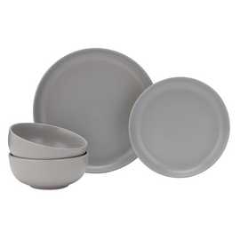 Habitat 12 Piece Stoneware Dinner Set - Matt Grey