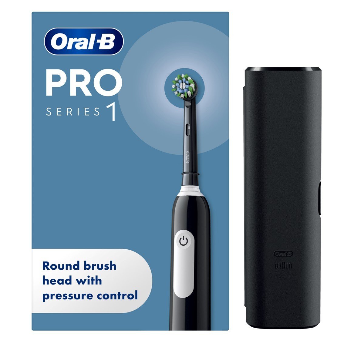 Oral-B Pro 1 Electric Toothbrush + Travel Case - Black