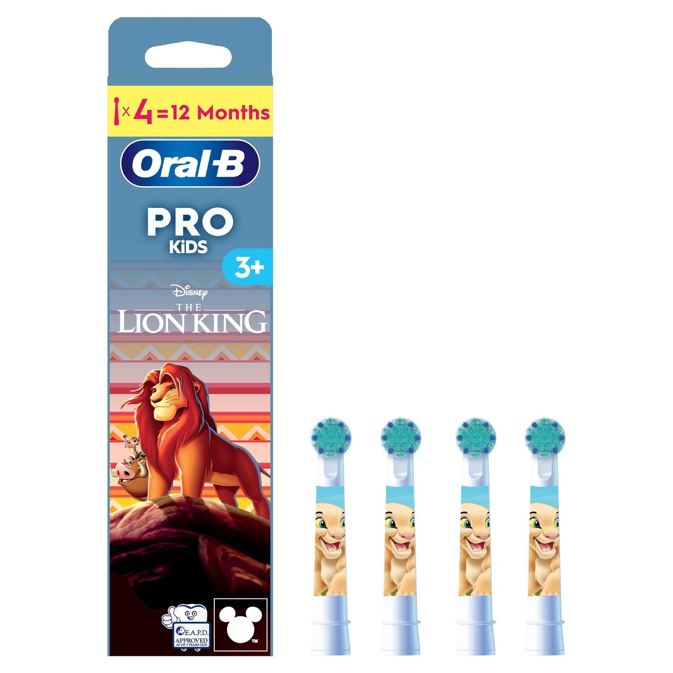 Oral-B Pro Kids Lion King Toothbrush Heads - 4 Pack