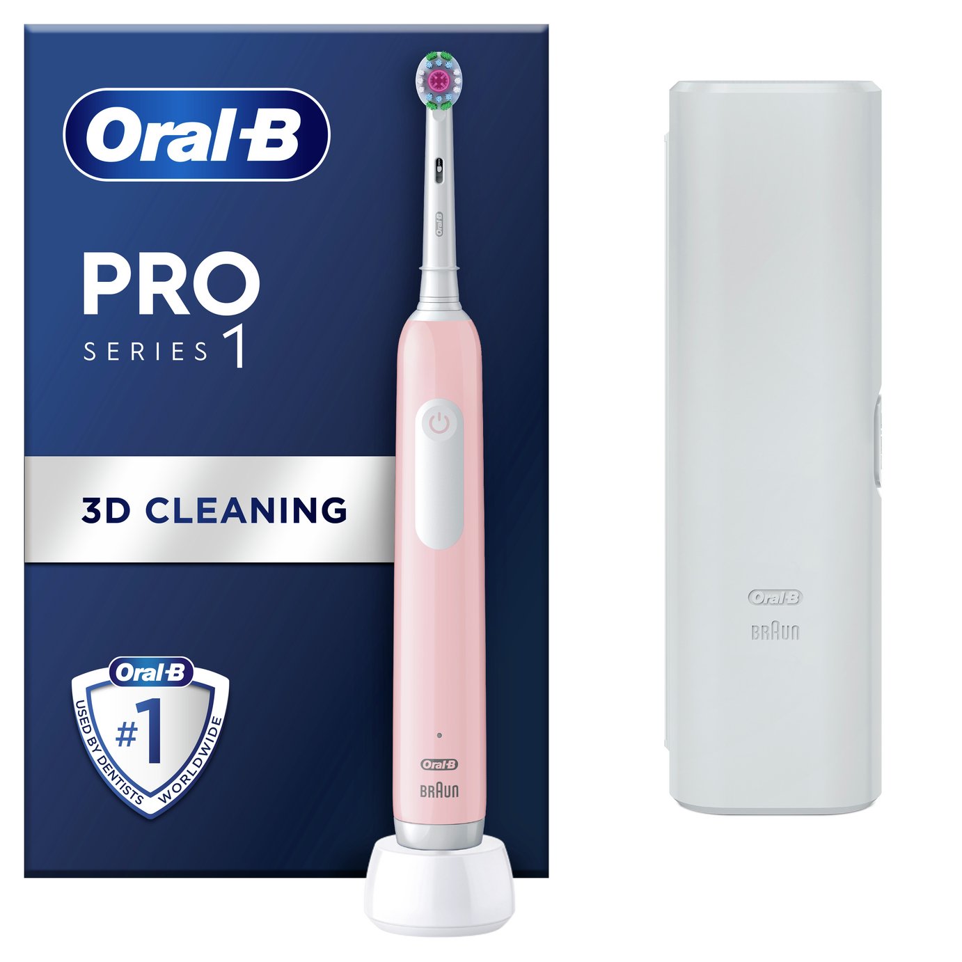 Oral-B Pro 1 Electric Toothbrush + Travel Case - Pink