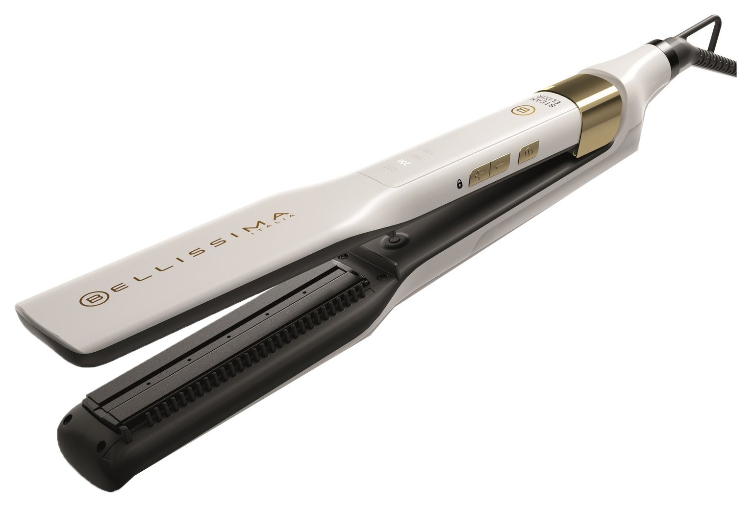 Bellissima 11865 Steam Elixir Hair Straightener - White