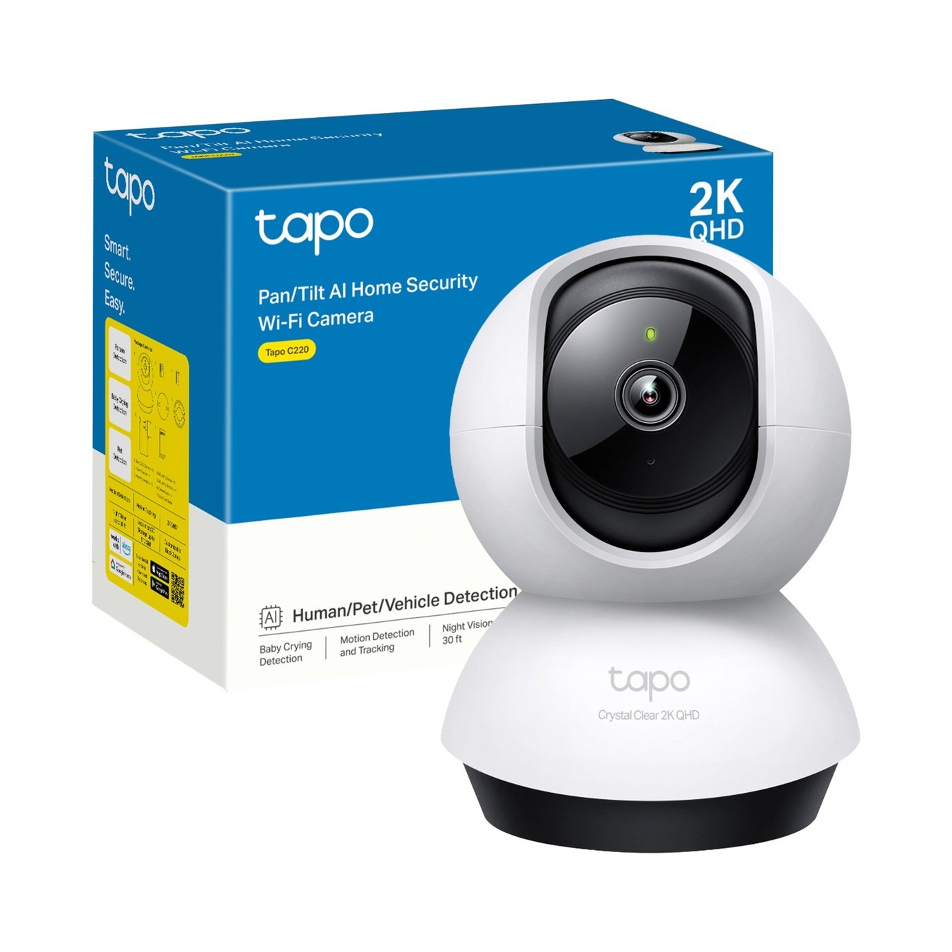 Tapo C220 2K 4MP Pan/Tilt Wi-Fi AI Home Security Camera