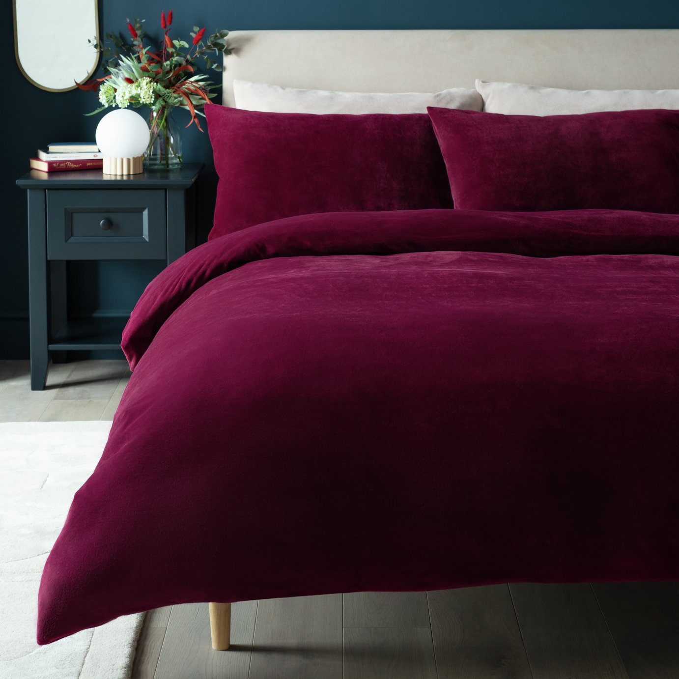 Habitat Slinky Fleece Berry Bedding Set - Superking