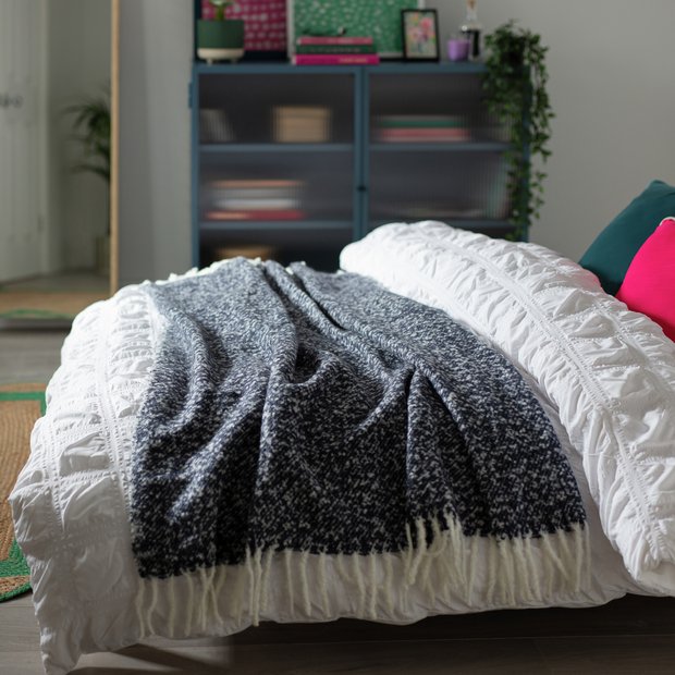 Buy Habitat Faux Textured Mohair Throw - Navy - 125x150cm | Blankets and  throws | Argos