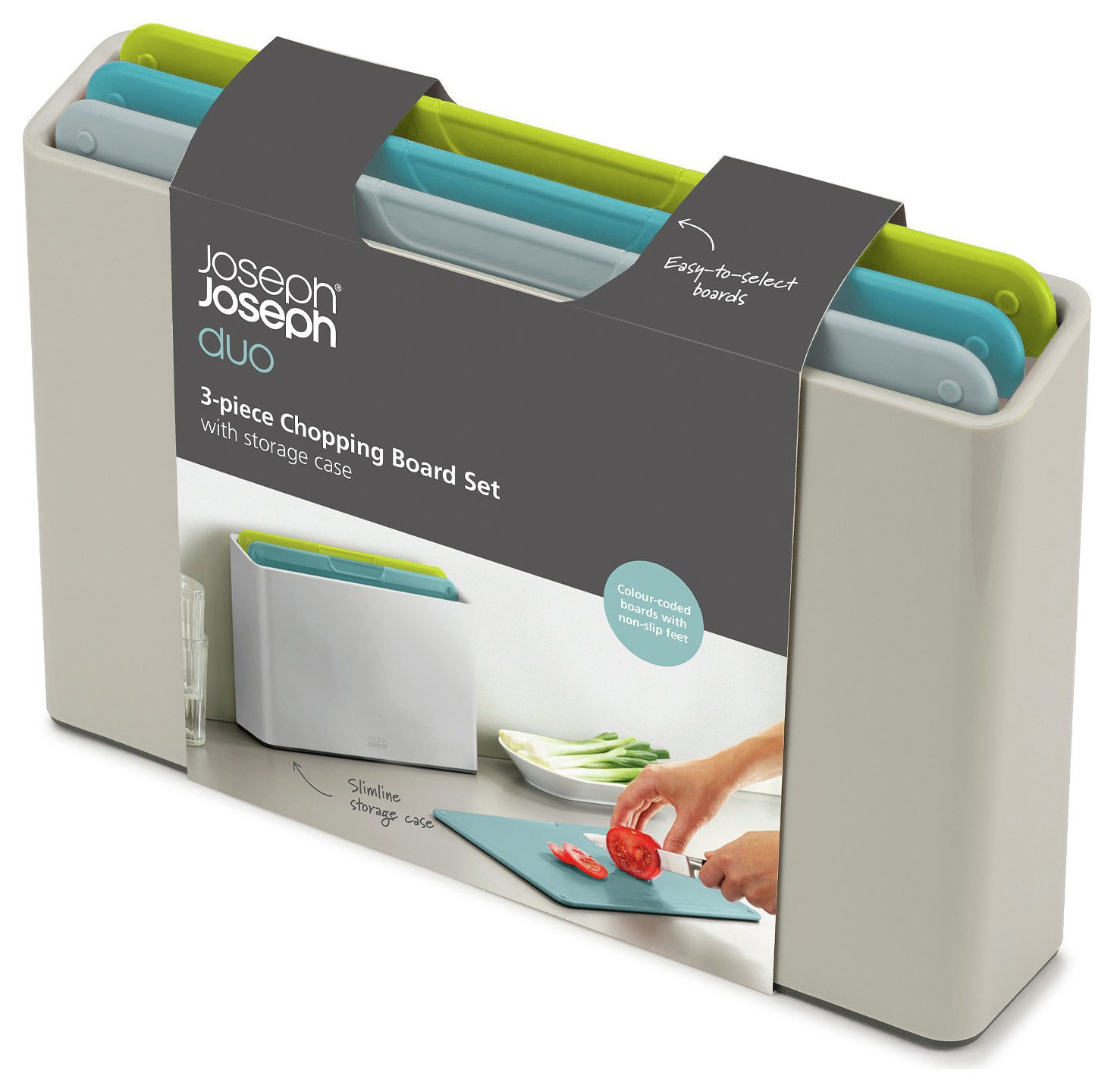 Joseph Joseph Duo Chopping Board Set With Case - Pack of 3