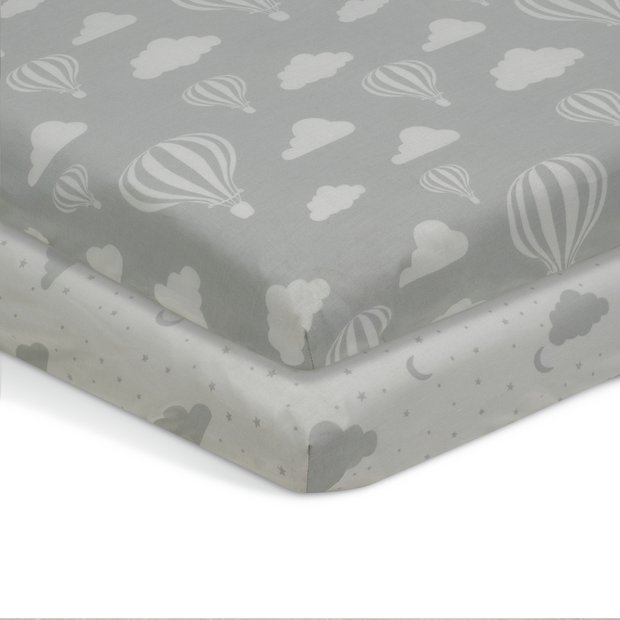 Buy Habitat Balloon Stars Twin Pack Nursery Fitted Sheet Cot Cot and crib sheets Argos