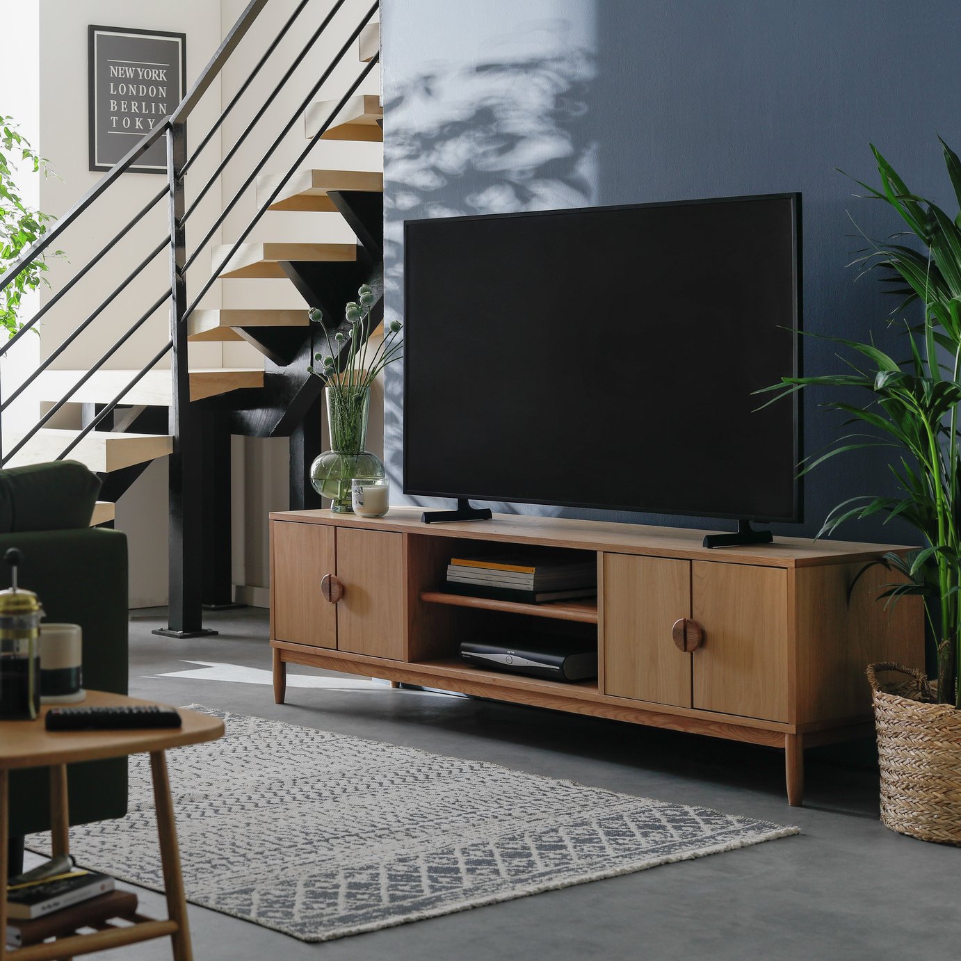 Habitat Cornelia 4 Door TV Unit - Natural