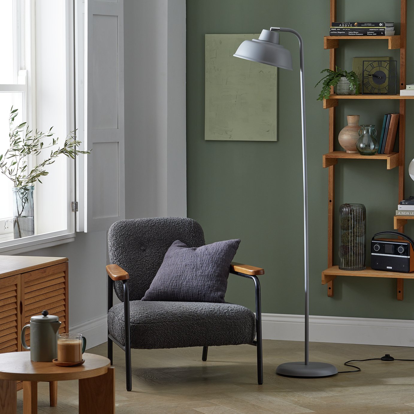 Habitat Benson Adjustable Floor Lamp - Grey