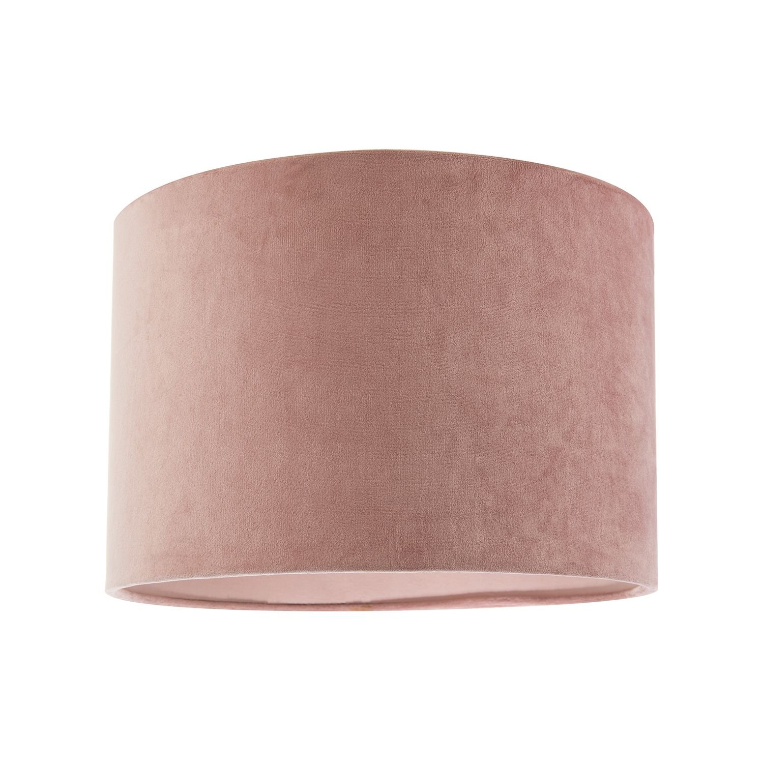 Happy Homewares Soft Velvet Blush Pink Fabric Round Lampshade - 30cm
