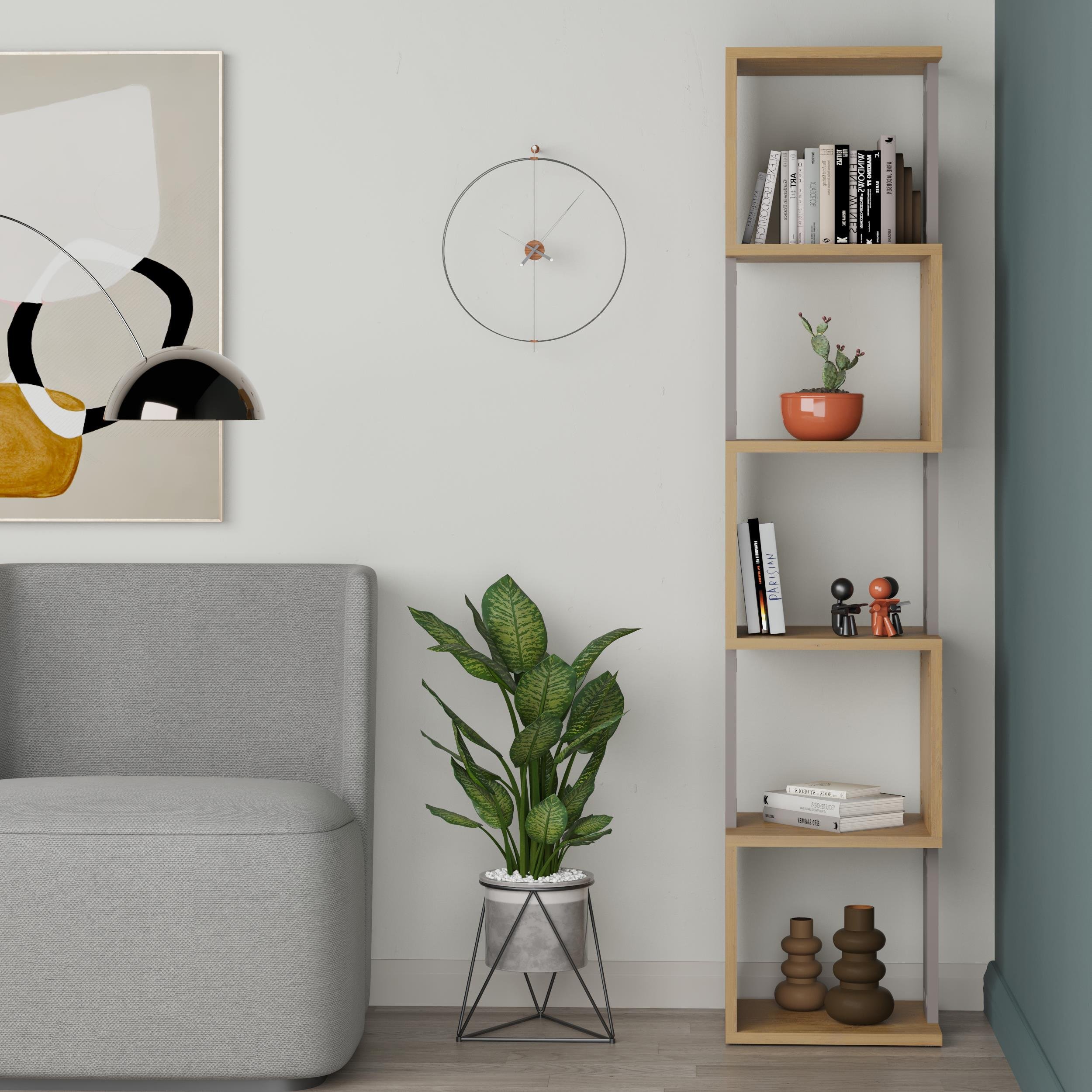 Decortie Piri Particleboard Wood Effect Bookcases - Oak & Light Mocha