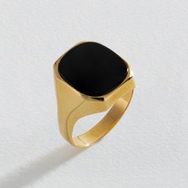 Revere 9ct Yellow Gold Black Onyx Signet Ring