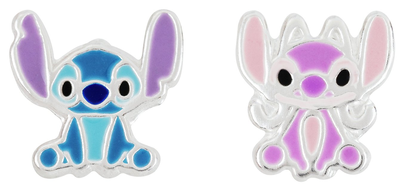 Disney Sterling Silver Lilo and Stitch Angel Stud Earrings