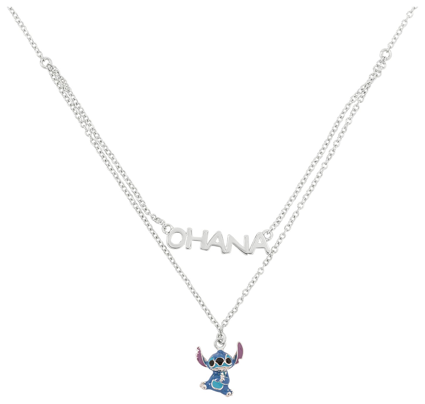 Disney Sterling Silver Lilo and Stitch Pendant Necklace